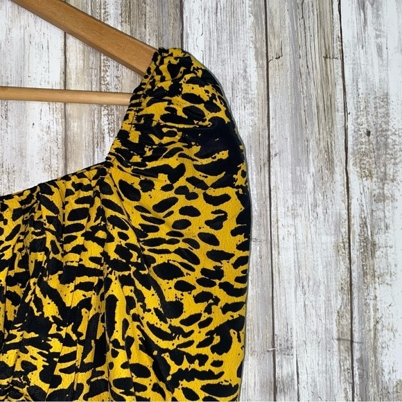 NWT Topshop Leopard Yellow & Black Dress - Picture 3 of 9